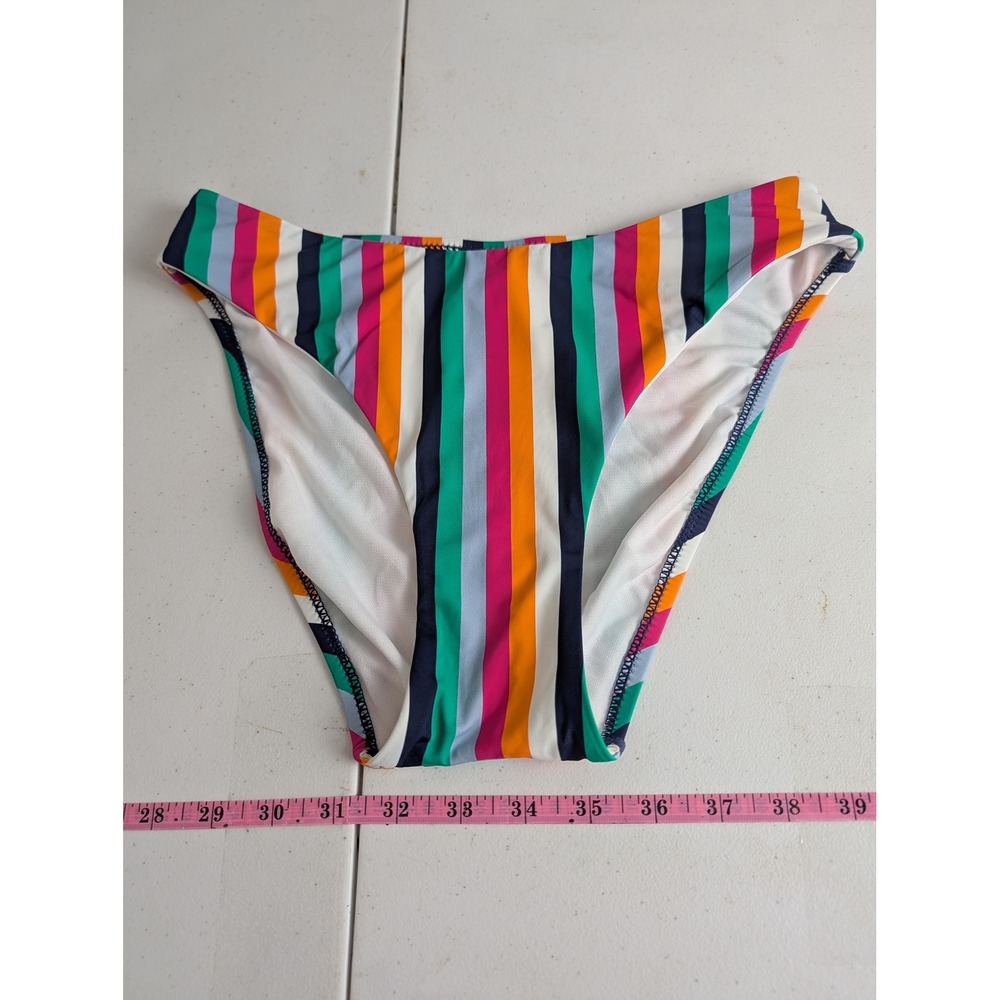 Cremieux Womens Small Swim Bottoms Multi Color Vertical Stripe Bikini 0DCGD91M